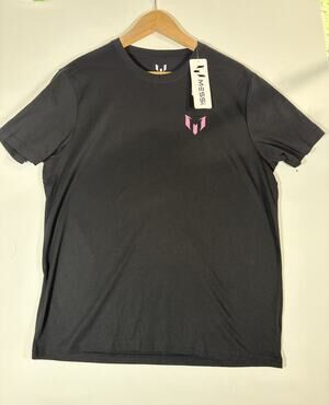 Messi Black and Pink Logo Tshirt NWT XL